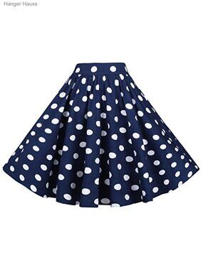 Cotton Spandex Smocked Waist A-Line Skirt Full Circle Retro Swing